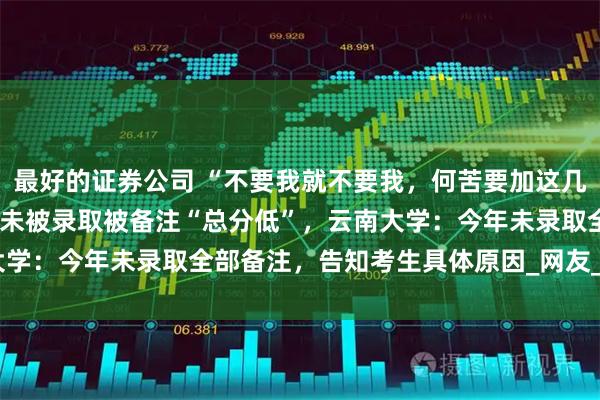 最好的证券公司 “不要我就不要我，何苦要加这几个字羞辱‘本宫’。”考生未被录取被备注“总分低”，云南大学：今年未录取全部备注，告知考生具体原因_网友_钱江_截图